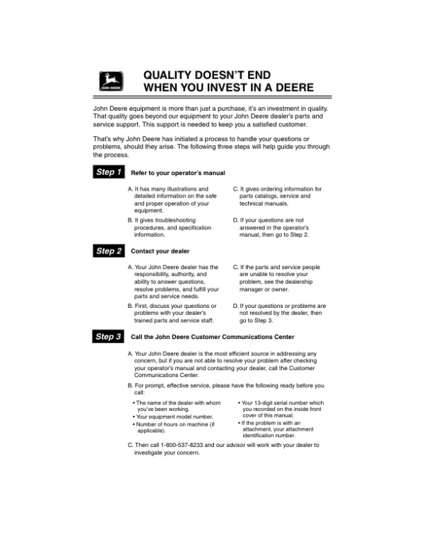 John Deere 47-In. Front Mount Snowblower for F900 Series, F1145 (070001-) Operator’s Manual (OMM139678) Workshop Guide
