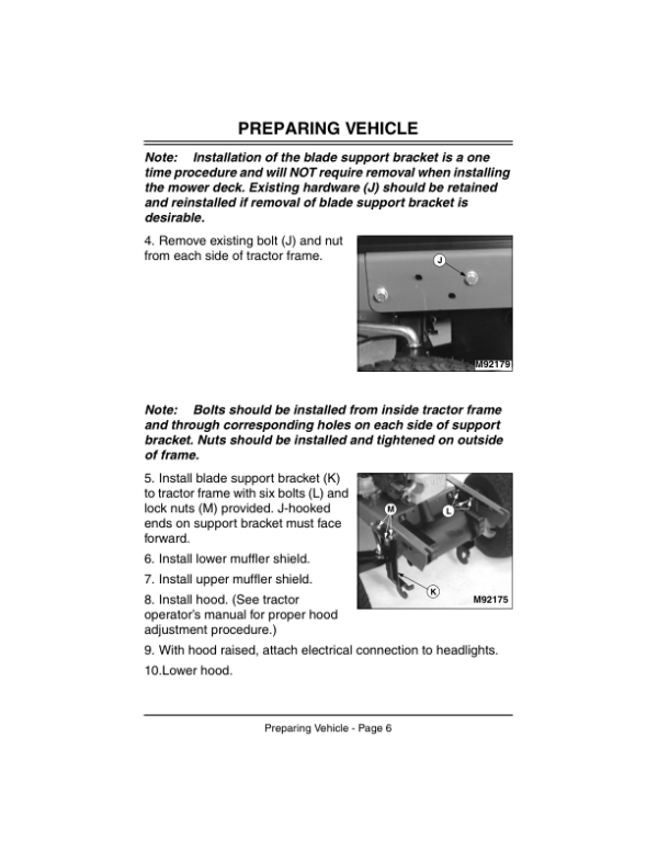 John Deere 42-Inch Front Blade (020001-) Operator’s Manual (OMM140465) Workshop Guide