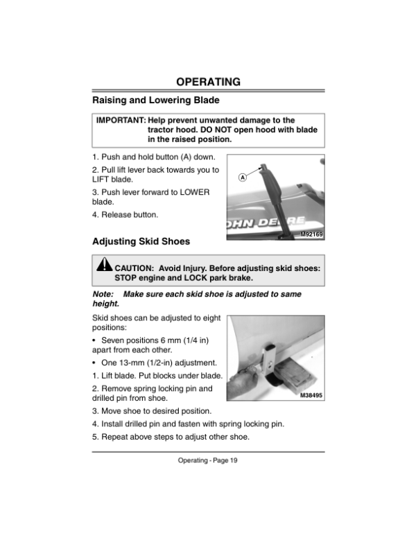 John Deere 42 Inch Front Blade (020001-) Operator’s Manual (OMM140466) Workshop Guide