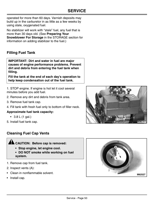 John Deere 828D, 1032D Walk-Behind Snowblowers (190001-) Operator’s Manual (OMM140488) Workshop Guide