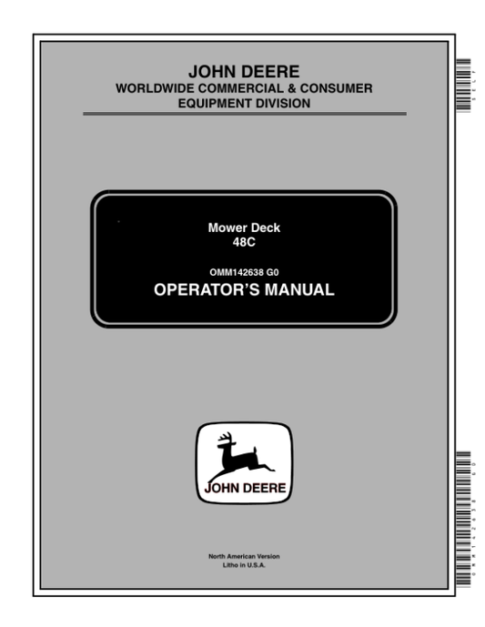 John Deere 48C Mower Deck Operator’s Manual (OMM142638) Workshop Guide