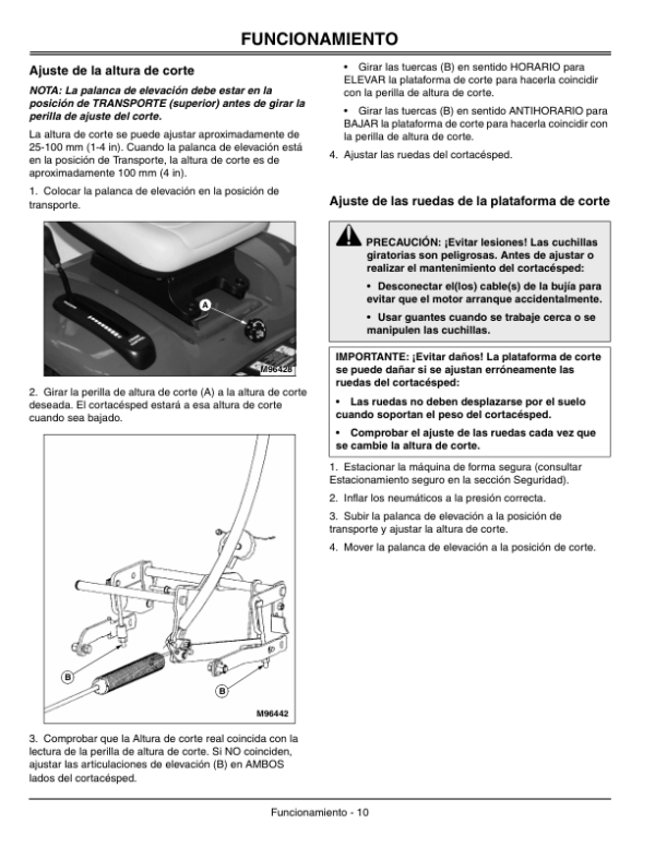 John Deere 38 Inch Mower Deck Operator’s Manual (OMM142640) Workshop Guide