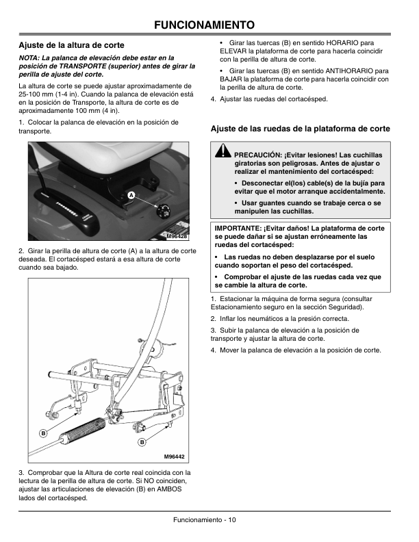 John Deere 38 Inch Mower Deck Operator’s Manual (OMM142640) Workshop Guide