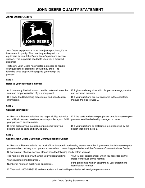 John Deere 15, 25, 40 Gallon Wheeled & Portable Sprayers (050001-) Operator’s Manual (OMM142743) Workshop Guide