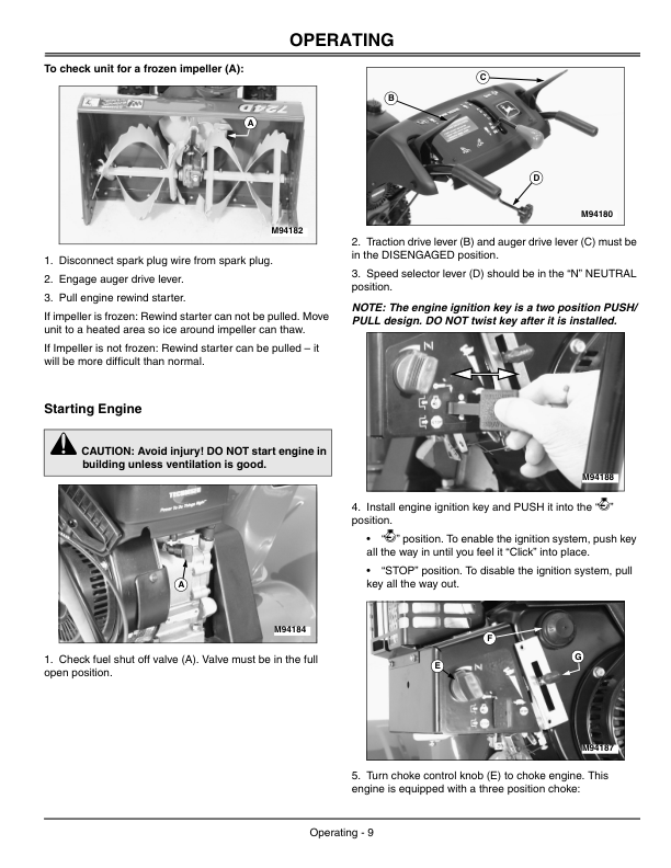 John Deere 724D Walk-Behind Snowblowers (200001-) Operator’s Manual (OMM144062) Workshop Guide