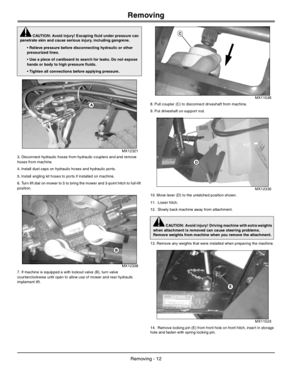 John Deere 47-Inch Quick-Hitch Snowblower Compatible with X400, X500 & X700 Series Tractors North America (010001-) Operator’s Manual (OMM145749) Workshop Guide