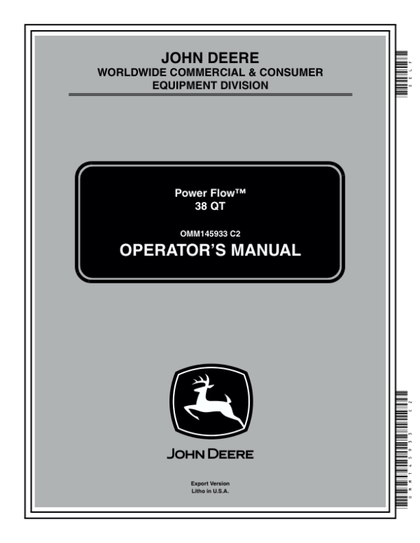 John Deere Power Flow 38 QT Operator’s Manual (OMM145933) Workshop Guide