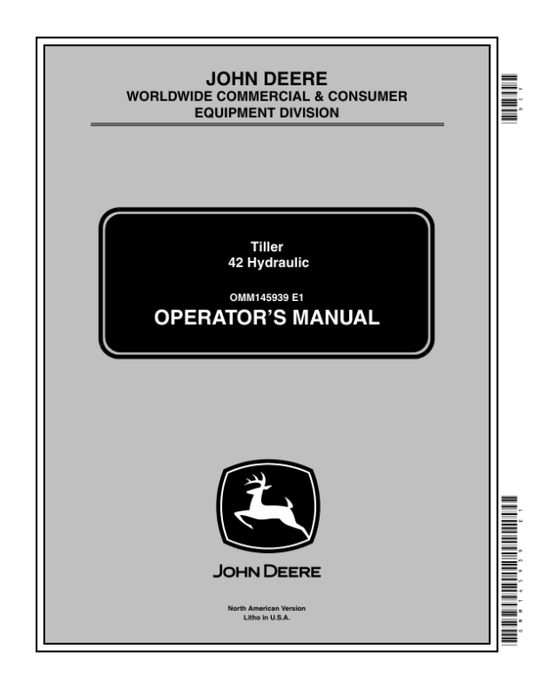 John Deere 42 Hydraulic Tiller (025001-) Operator’s Manual (OMM145939) Workshop Guide