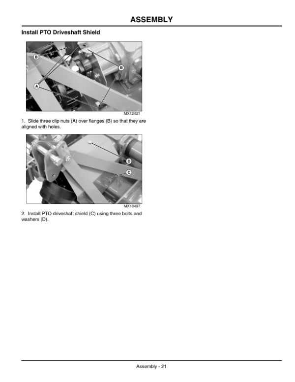 John Deere Tiller for X400/X500 Series Tractors 450 PTO Operator’s Manual (OMM146164) Workshop Guide