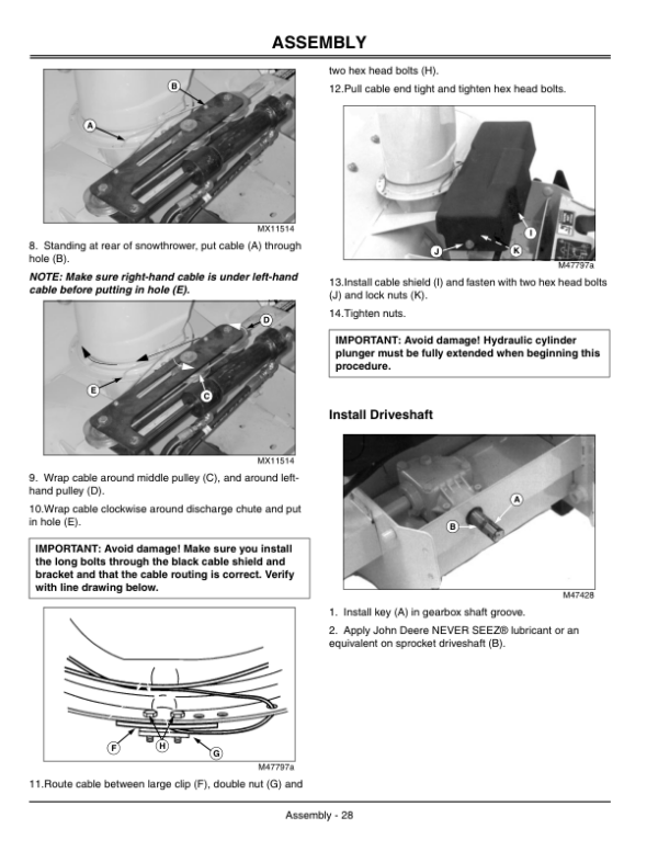 John Deere 46-Inch Quick-Hitch Snowthrower Operator’s Manual (OMM146455) Workshop Guide