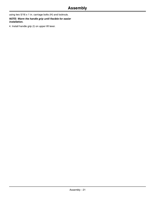 John Deere Thatcher for X400/X500 Series Tractors Operator’s Manual (OMM146773) Workshop Guide