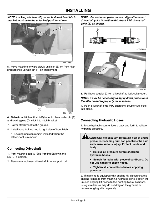 John Deere 46 Inch Snowthrower for 2210 CUT Operator’s Manual (OMM147923) Workshop Guide