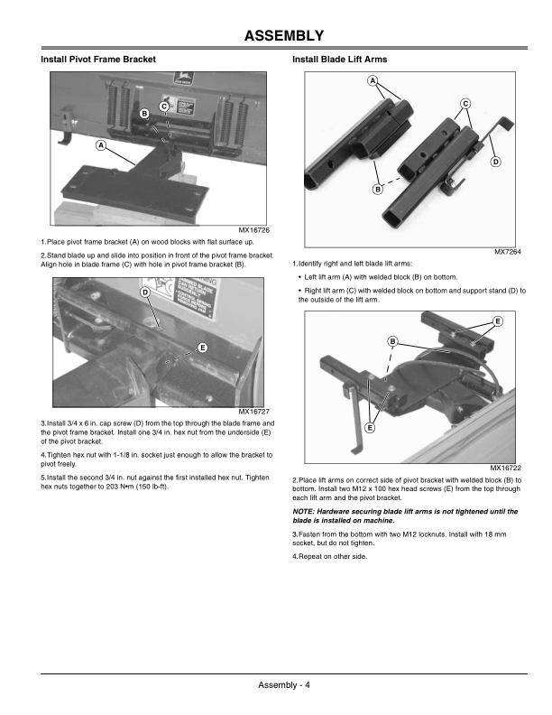 John Deere Front Blade 60-Inch (010001-) Operator’s Manual (OMM148110) Workshop Guide