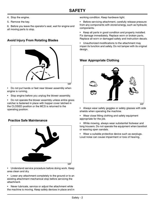 John Deere 38 QT Power Flow for LT Series Lawn Tractors Operator’s Manual (OMM148539) Workshop Guide