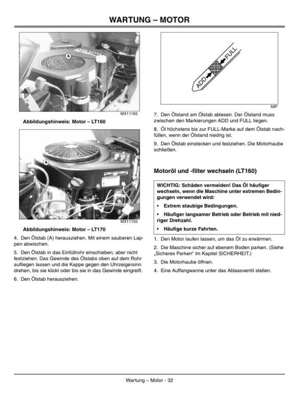 John Deere LT160, LT170, LT180 Lawn Tractors Operator’s Manual (OMM149251) Workshop Guide