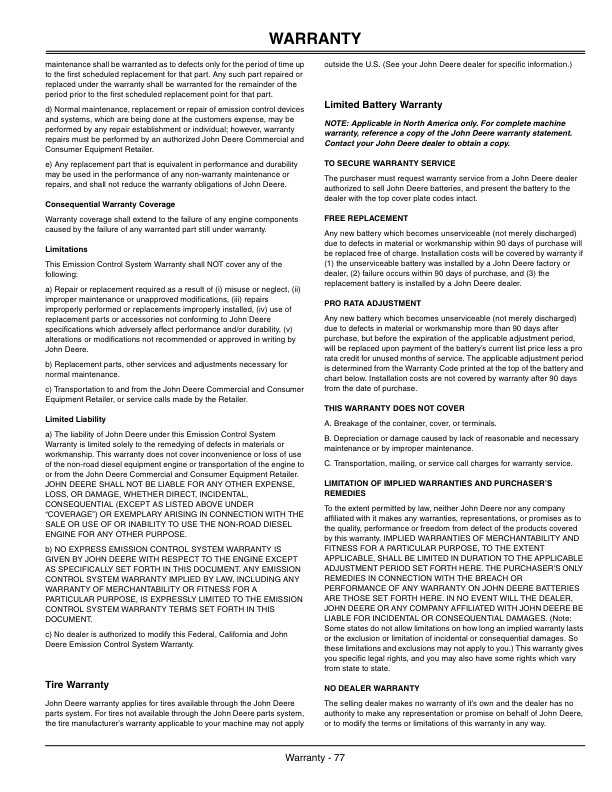 John Deere M-Gator A1 North America (068205-999999) Operator’s Manual (OMM150191) Workshop Guide