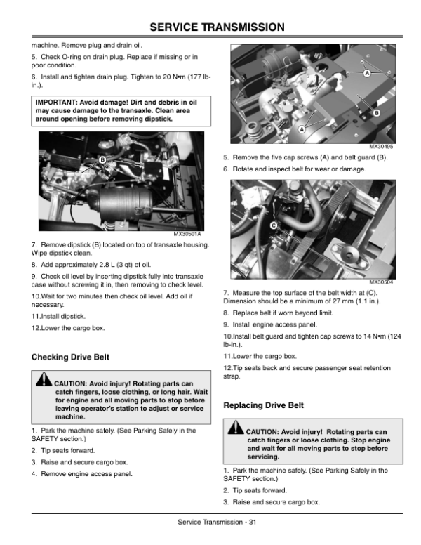John Deere CS & CX Compact Series Gators Operator’s Manual (OMM150904) Workshop Guide