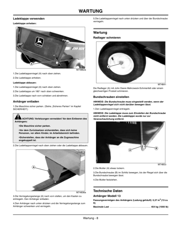 John Deere 13, 18 Utility Carts Operator’s Manual (OMM151096) Workshop Guide