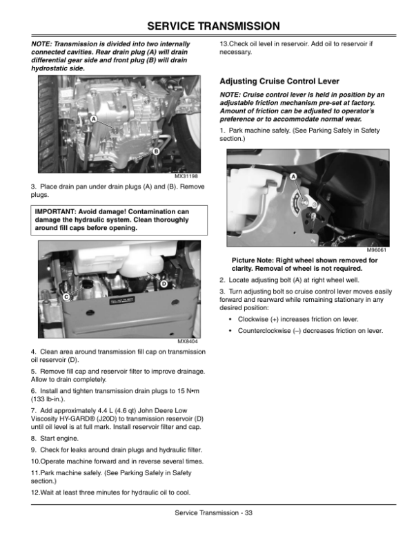 John Deere GX255 Garden Tractor Operator’s Manual (OMM152803) Workshop Guide
