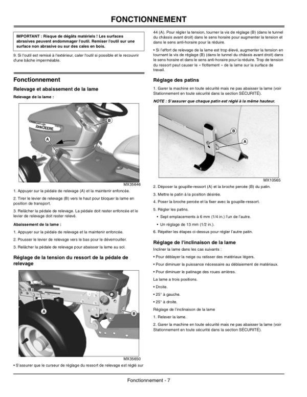 John Deere 44 Inch Front Blade Operator’s Manual (OMM154807) Workshop Guide