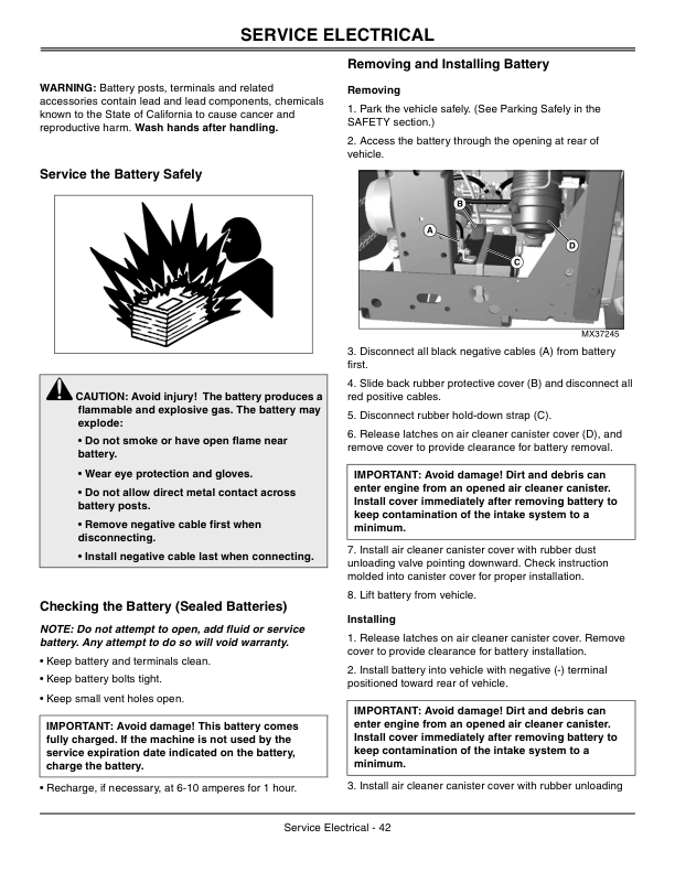 John Deere TH 6X4 Gator Utility Vehicle (Diesel) North America (001001-050000) Operator’s Manual (OMM154861) Workshop Guide
