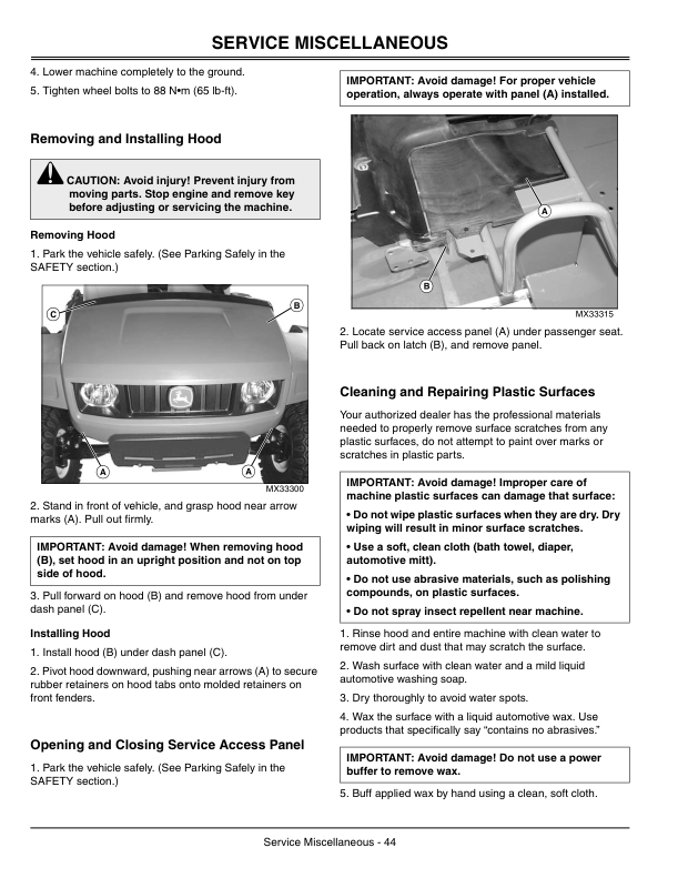 John Deere TS 4×2 Gator (Gas) (001001-030000) TH 6×4 Gator (Gas) (001001-008000) North America Operator’s Manual (OMM154966) Workshop Guide