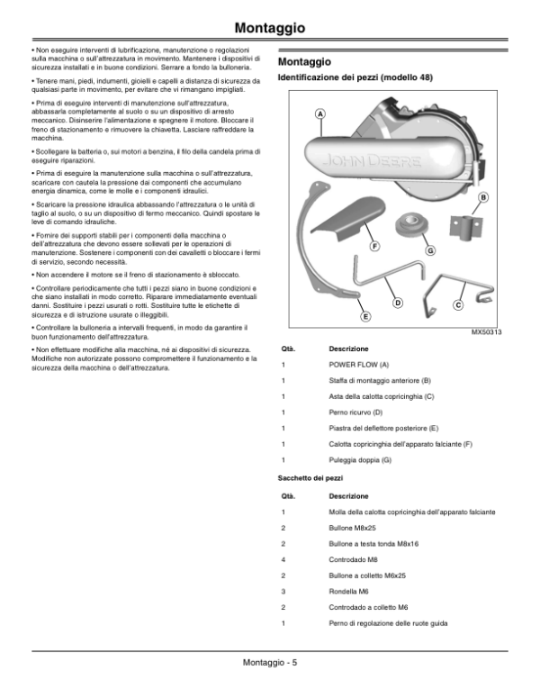 John Deere Power Flow??C?Series High Performance????r 48C, 54C, 62C Mowers Operator’s Manual (OMM158903) Workshop Guide