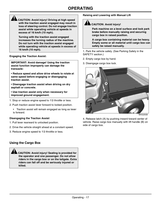 John Deere TS (4×2) Gator Utility Vehicle North America (050001-070000) Operator’s Manual (OMM159423) Workshop Guide