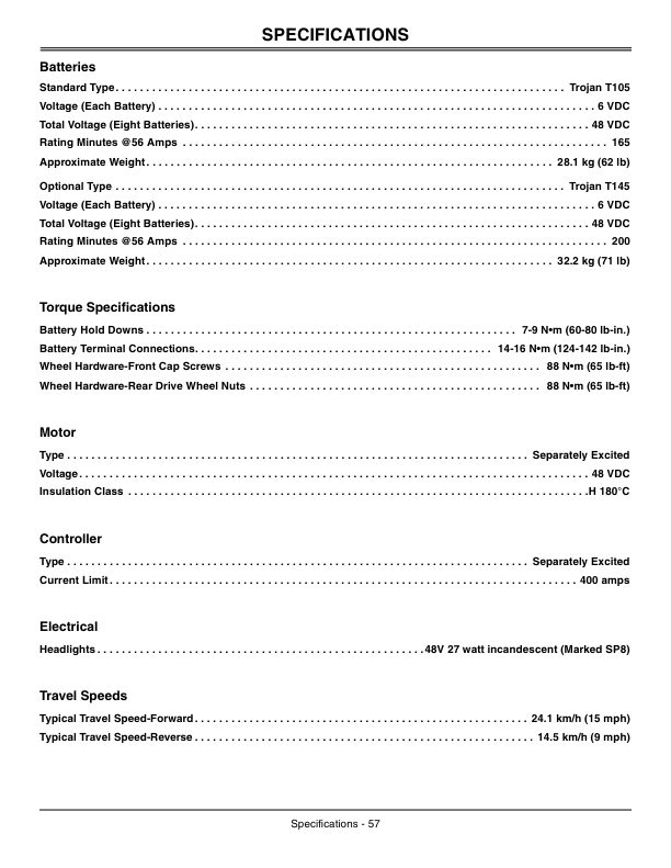 John Deere TE Gator Utility Vehicles North America (050001-070000) Operator’s Manual (OMM161938) Workshop Guide