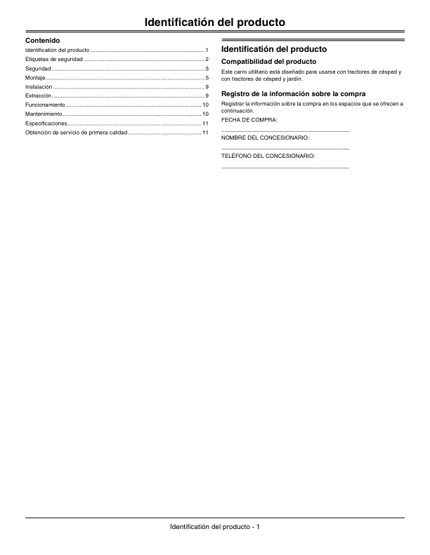 John Deere Utility Cart 7P (NA) Operator’s Manual (OMM162147) Workshop Guide
