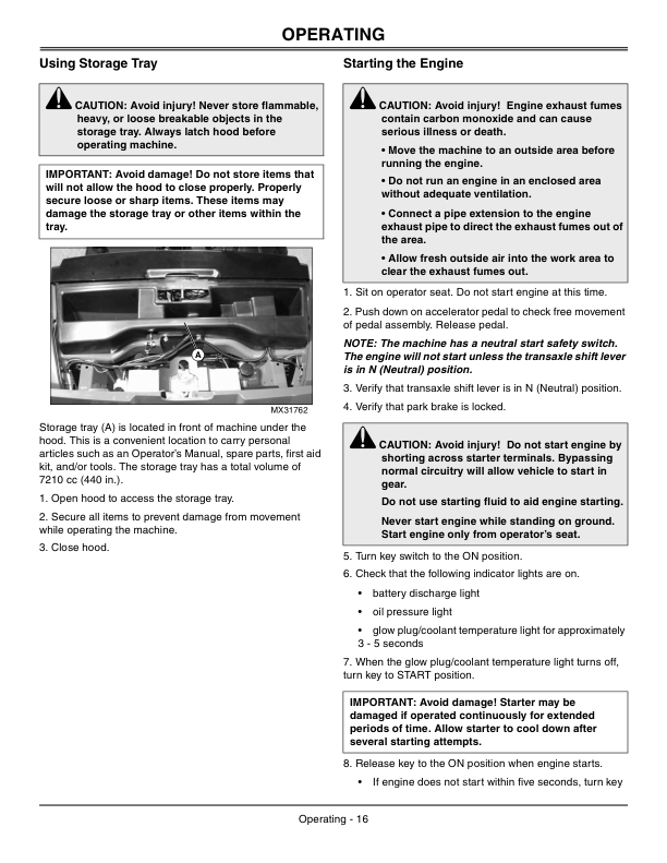 John Deere 850D XUV 4×4 Gator Export Edition (080000- ) Operator’s Manual (OMM162658) Workshop Guide