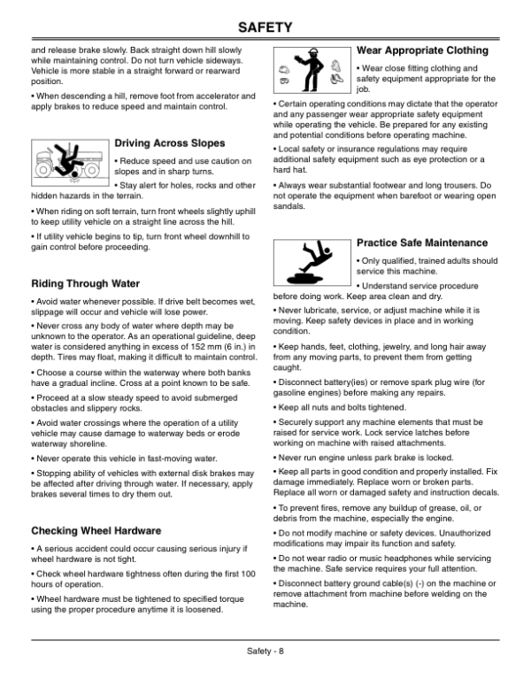 John Deere HPX 4×4 Diesel Gator Utility Vehicle Export Edition (080001-090000) Operator’s Manual (OMM162663) Workshop Guide