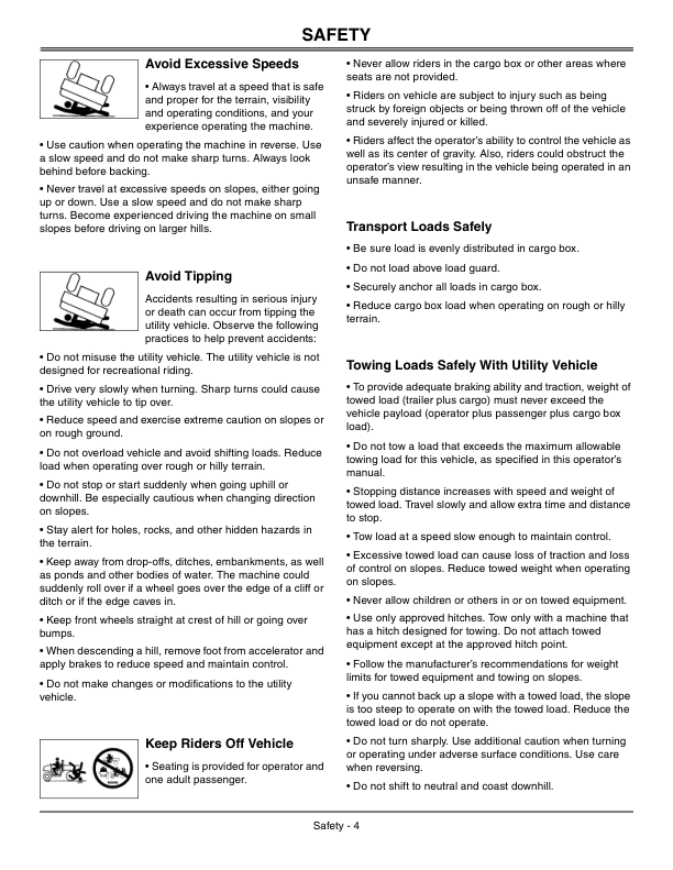 John Deere CX Gator Utility Vehicle (080001-) Operator’s Manual (OMM162861) Workshop Guide