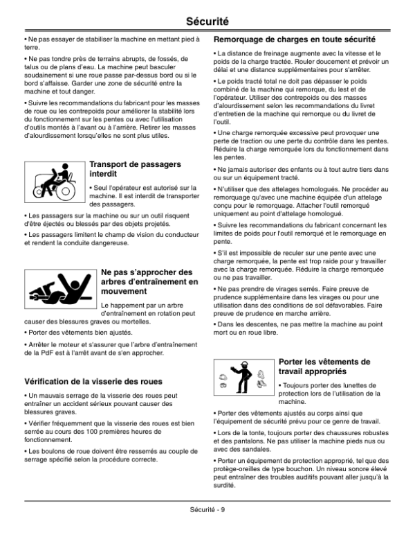 John Deere Select Series X500 Multi-Terrain Series Tractors (EX) Operator’s Manual (OMM164742) Workshop Guide
