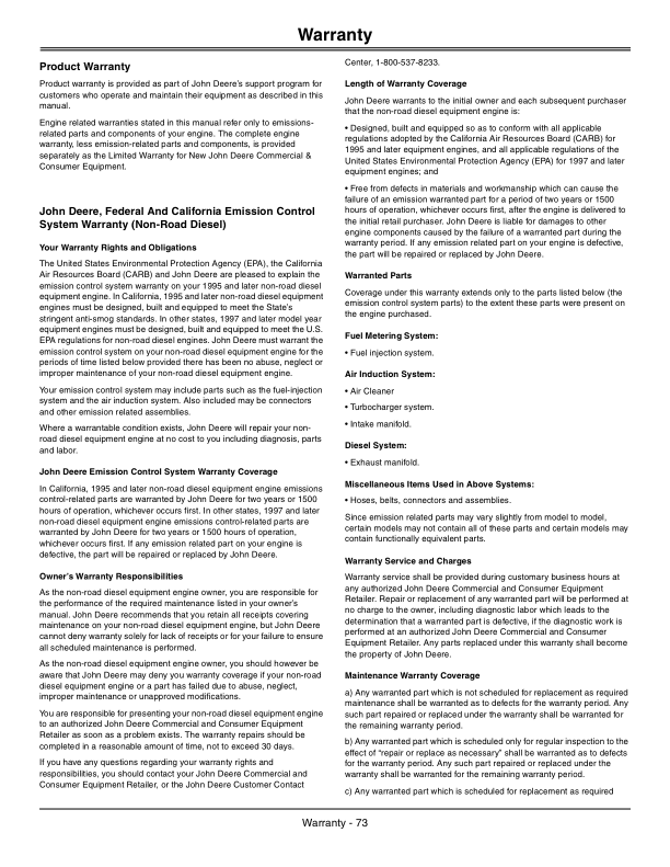 John Deere Utility All Terrain Vehicle (UATV) M-Gator A2 (030001-) Operator’s Manual (OMM165325) Workshop Guide