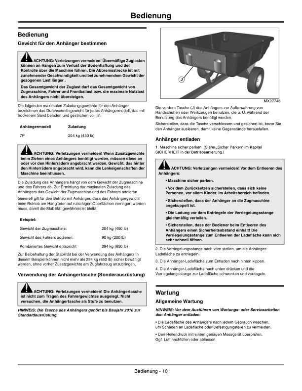 John Deere 7P Utility Cart X700 Select Series (ENG/GERM/ITAL) Operator’s Manual (OMM166619) Workshop Guide