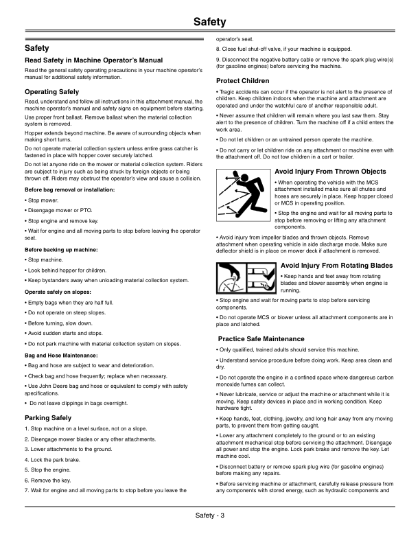 John Deere Power Flow HC Series High Performance for 48 HC EZTrak Operator’s Manual (OMM166760) Workshop Guide