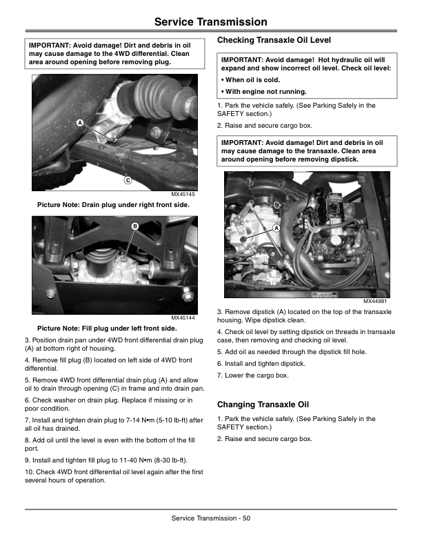 John Deere 855D XUV Gator Utility Vehicle North America (030001-060000) Operator’s Manual (OMM166784) Workshop Guide