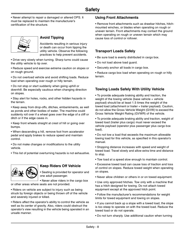 John Deere 855D XUV Gator Export Edition (060001-080000) Operator’s Manual (OMM168344) Workshop Guide