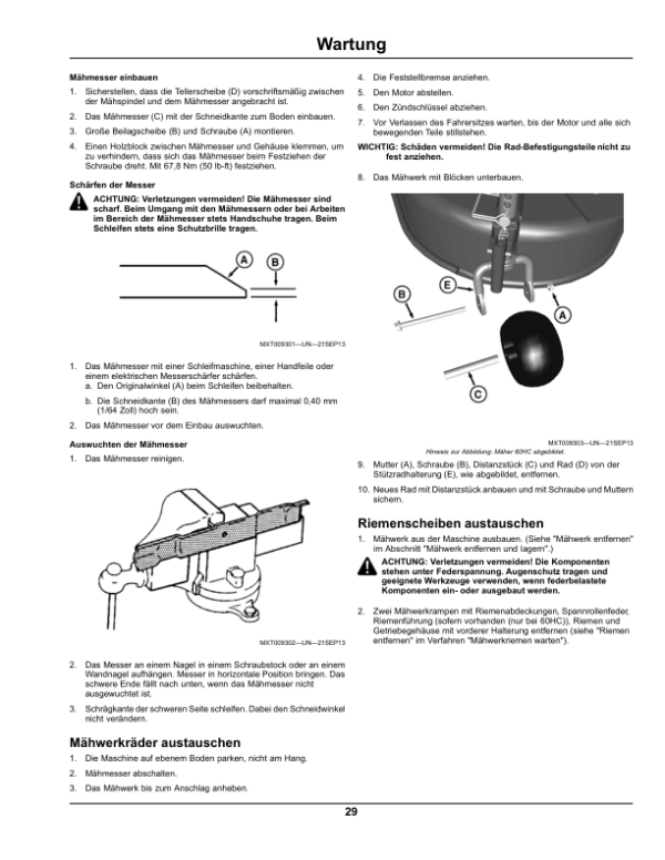 John Deere 54 & 60 In. High Capacity Mower Deck for X700 Series Tractors Export Edition (010001-030001) Operator’s Manual (OMM171183) Workshop Guide
