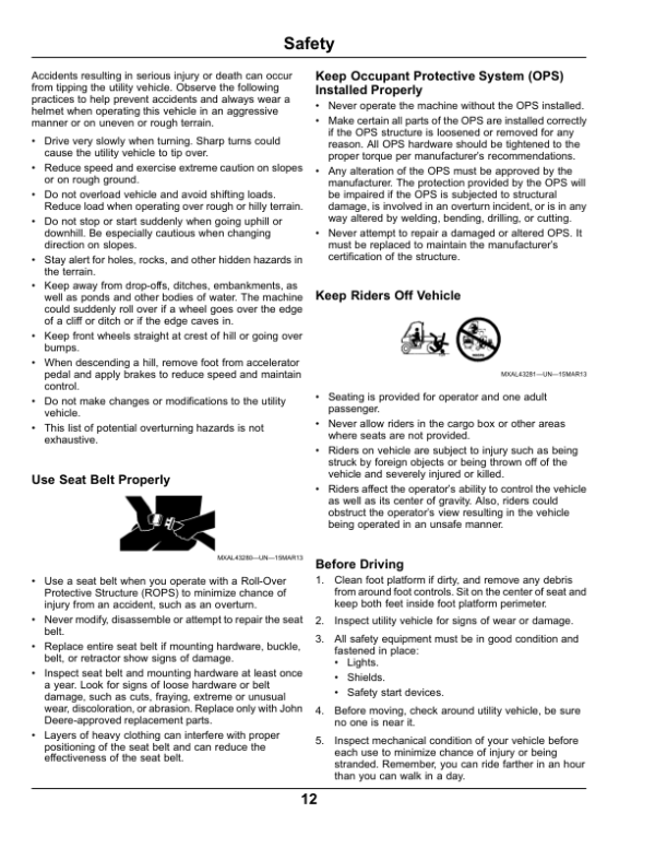 John Deere 825i S4 XUV Gator Utility Vehicle North America (080001-100000) Operator’s Manual (OMM171400) Workshop Guide