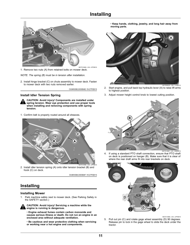 John Deere 48-Inch Accel Deep Mower Deck for X700 Series (010001-) (North America) Operator’s Manual (OMM172789) Workshop Guide