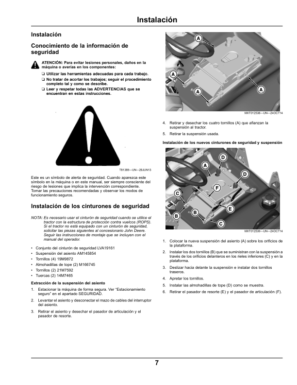 John Deere Roll-Over Protective Structure (ROPS) for X950R Garden Tractor (Export Edition) Operator’s Manual (OMM173667) Workshop Guide