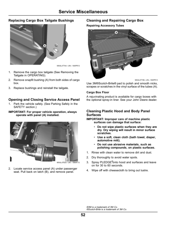 John Deere TX Gator Utility Vehicle North American (Excludes California) (100001-110001) Operator’s Manual (OMM174358) Workshop Guide