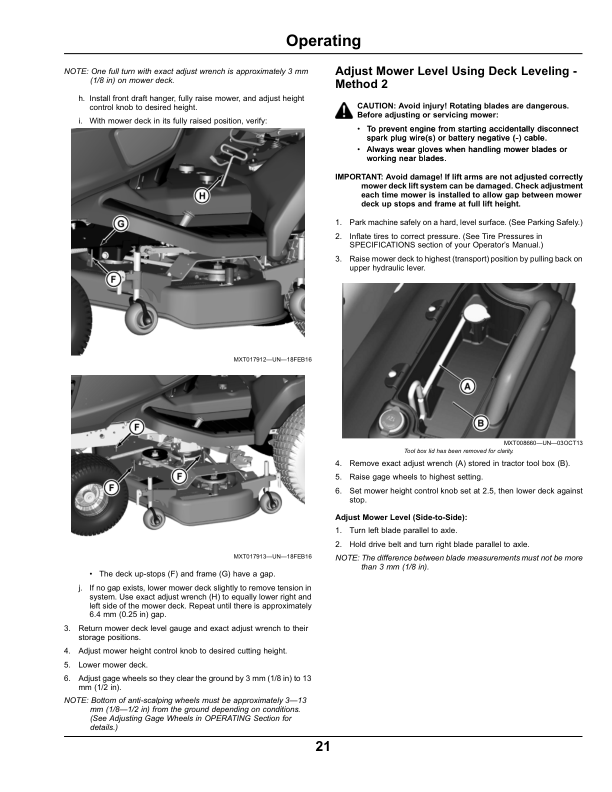 John Deere 54 & 60 Inch High Capacity Mower Decks for X700 Series (North American) Operator’s Manual (OMM177813) Workshop Guide