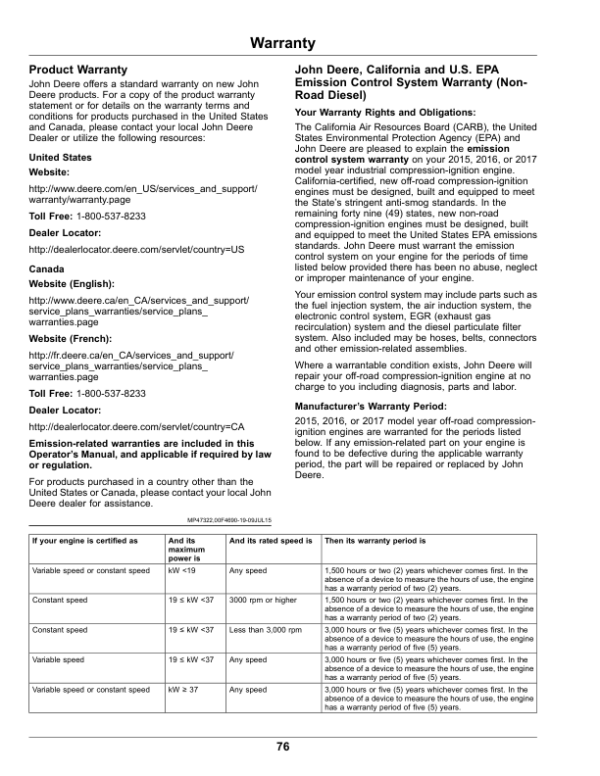 John Deere M Gator A1 Utility Vehicle Operator’s Manual (OMM178647) Workshop Guide