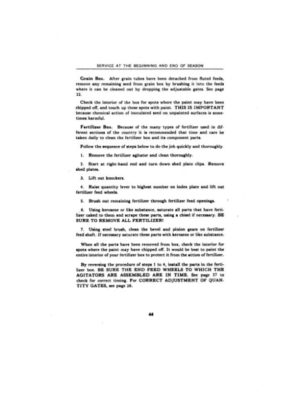 John Deere Van Brunt Model FB Fertilizer-Grain Drill Operator’s Manual (OMM2355) Workshop Guide