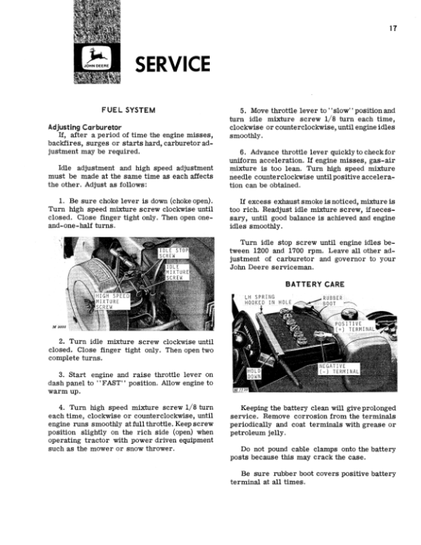 John Deere 140 Hydrostatic Tractor Operator’s Manual (OMM45023) Workshop Guide