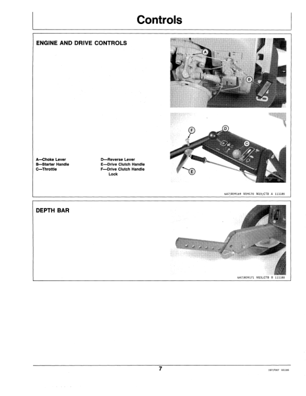 John Deere 624 Walk-Behind Rotary Tiller (537001-) Operator’s Manual (OMM70359) Workshop Guide