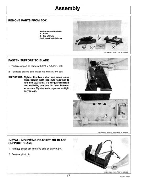 John Deere 54-Inch Front Blade Operator’s Manual (OMM72235) Workshop Guide